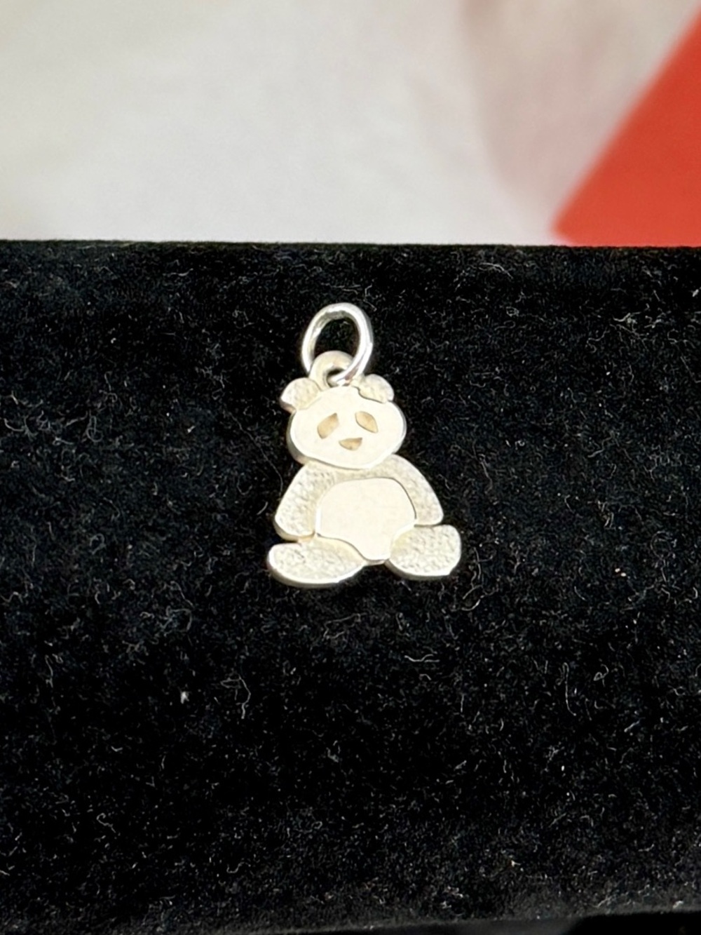 JAMES AVERY Sterling Silver Sitting Panda Bear Charm Pendant; RETIRED